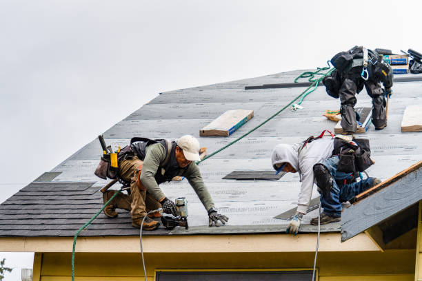 Professional Gutter Installation technician working in Hammond, WI